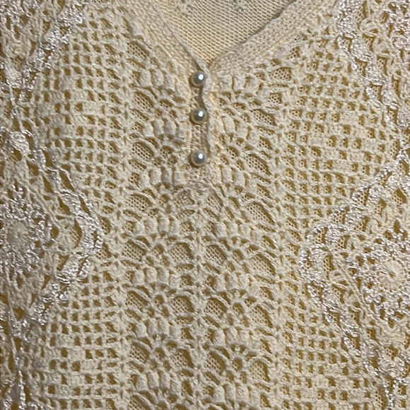 Jaclyn Smith Vintage Women’s Yellow Short Sleeve Knit Sweater. Size Large. - Picture 2 of 7